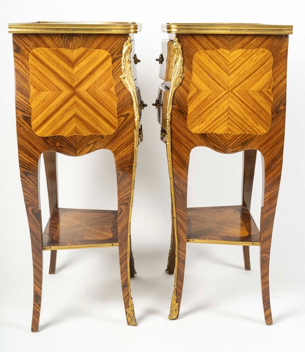 A Pair Of Louis XV Style Bedside Tables, Début XX-photo-3