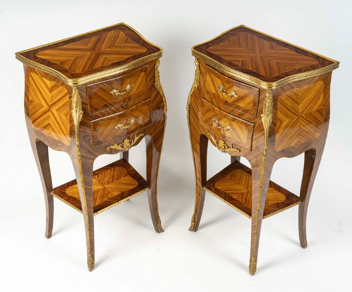 A Pair Of Louis XV Style Bedside Tables, Début XX-photo-8