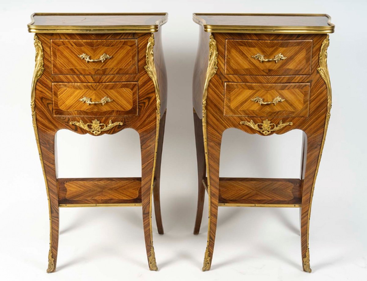 A Pair Of Louis XV Style Bedside Tables, Début XX