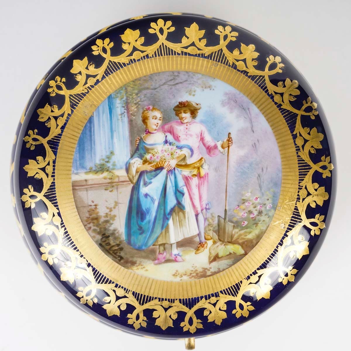 Belle Boite à Bijoux En Porcelaine, Circa 1880-photo-3