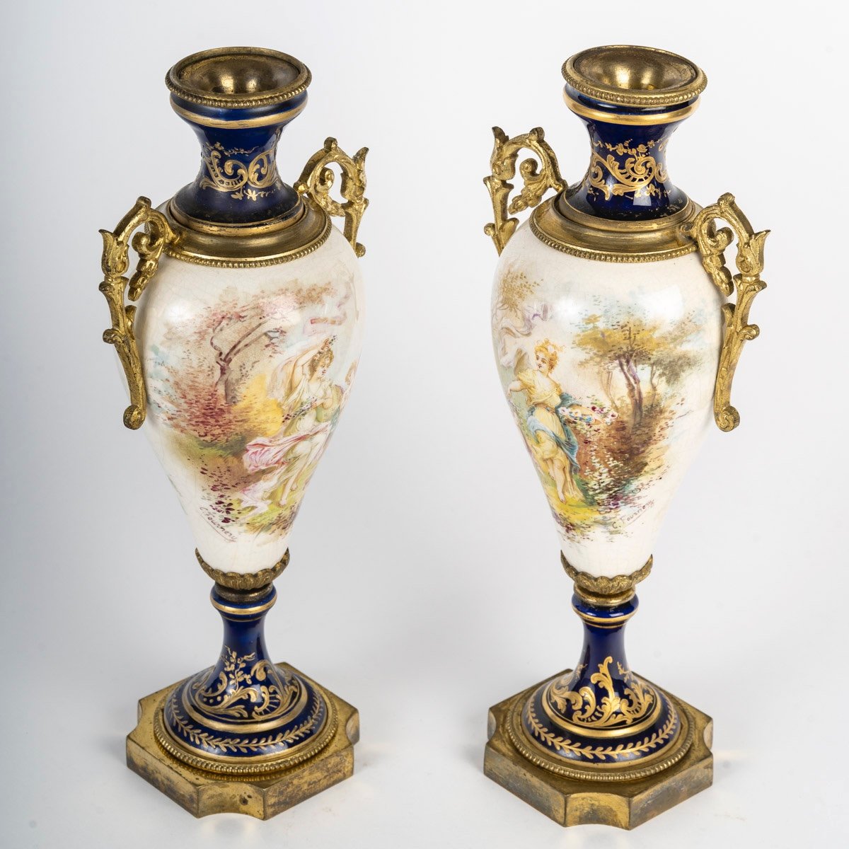 A Pair Of Porcelain And Earthenware Vases, Sèvres, Late 19th Century -photo-2