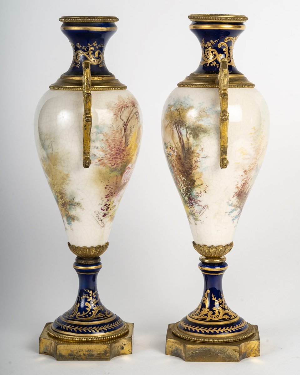 A Pair Of Porcelain And Earthenware Vases, Sèvres, Late 19th Century -photo-3