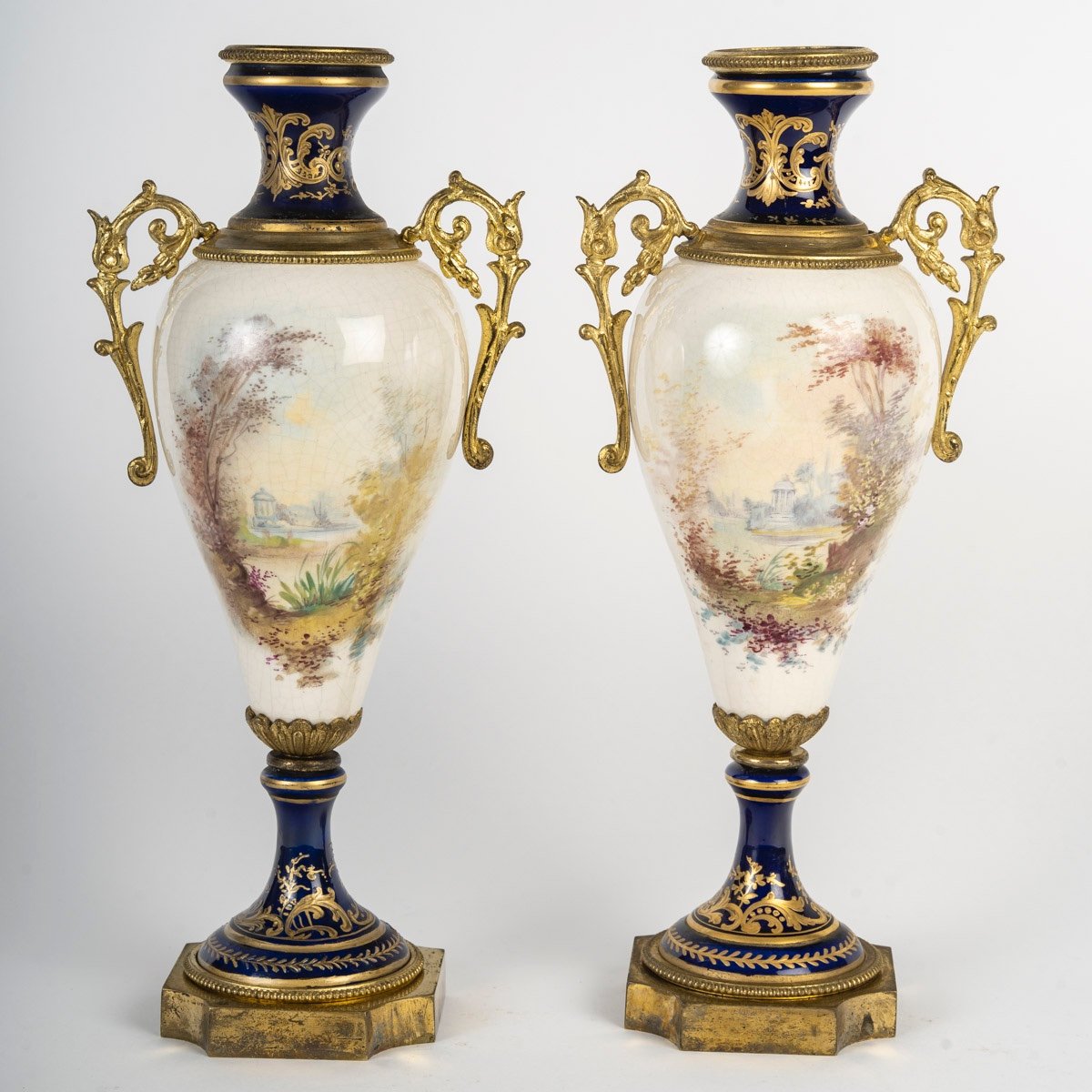 A Pair Of Porcelain And Earthenware Vases, Sèvres, Late 19th Century -photo-4