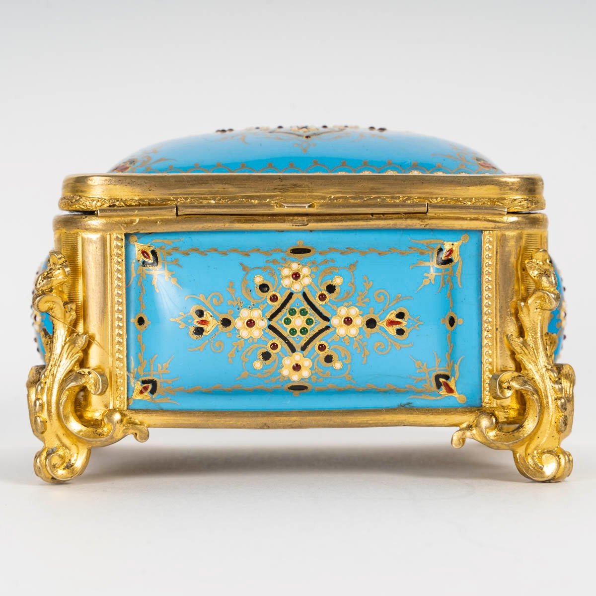 An Enamel And Bronze Jewelry Box, Late 19th Century -photo-2