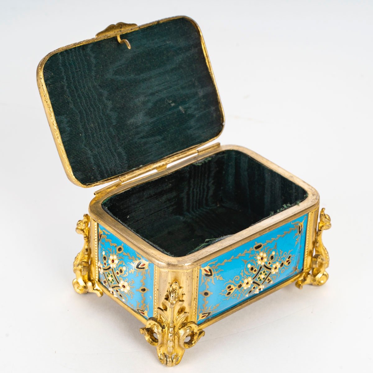 An Enamel And Bronze Jewelry Box, Late 19th Century -photo-3