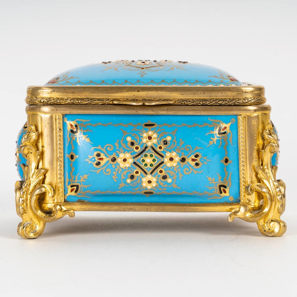 An Enamel And Bronze Jewelry Box, Late 19th Century -photo-4