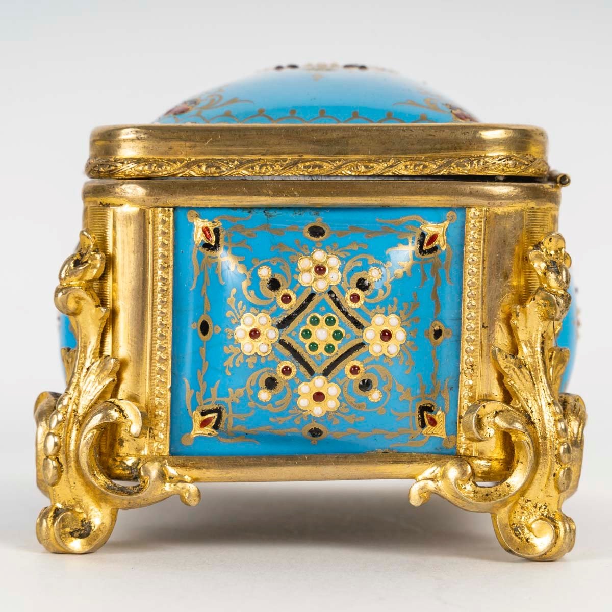 An Enamel And Bronze Jewelry Box, Late 19th Century -photo-1