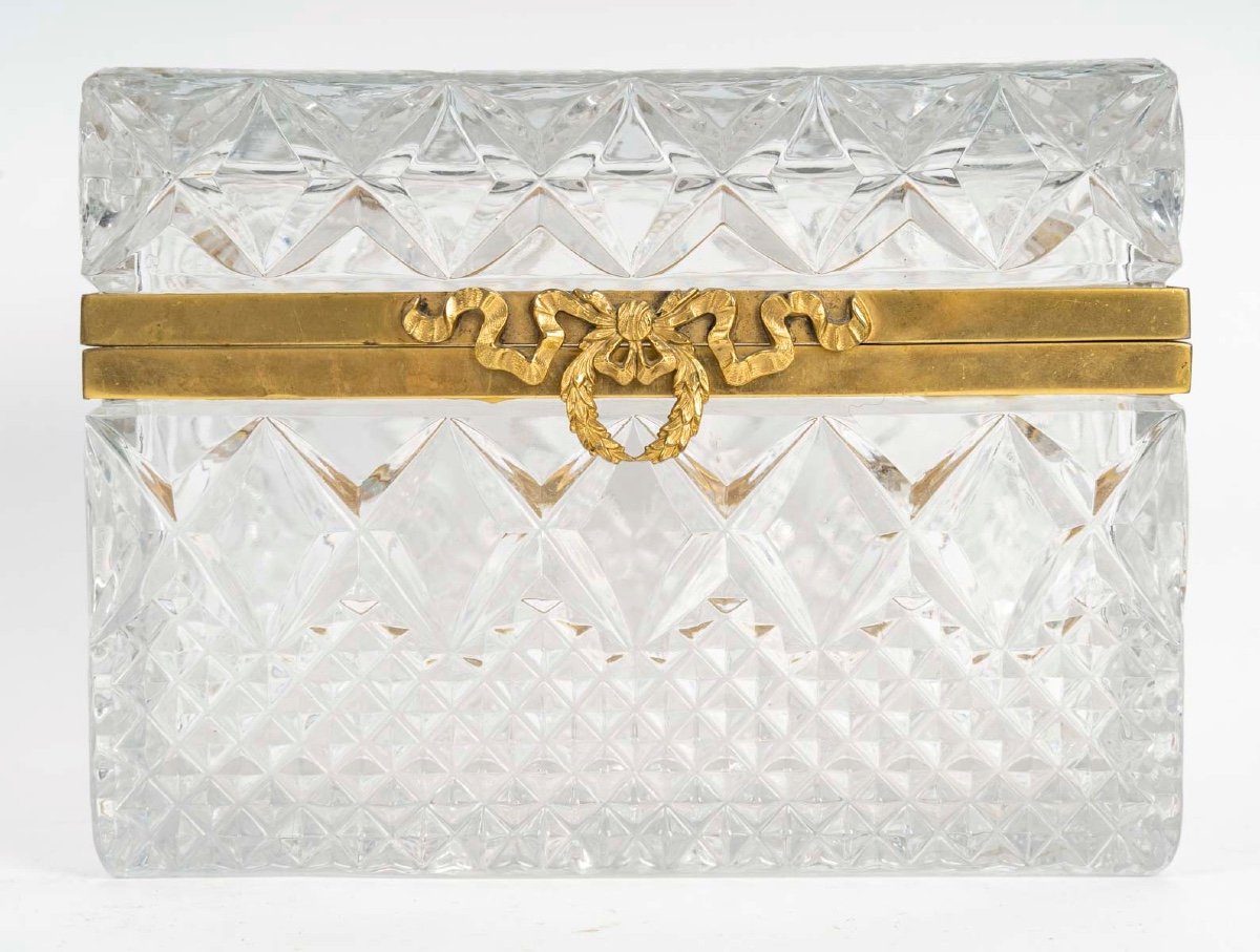 Un Coffret à Bijoux En Cristal Taillé, XXème Siècle -photo-3