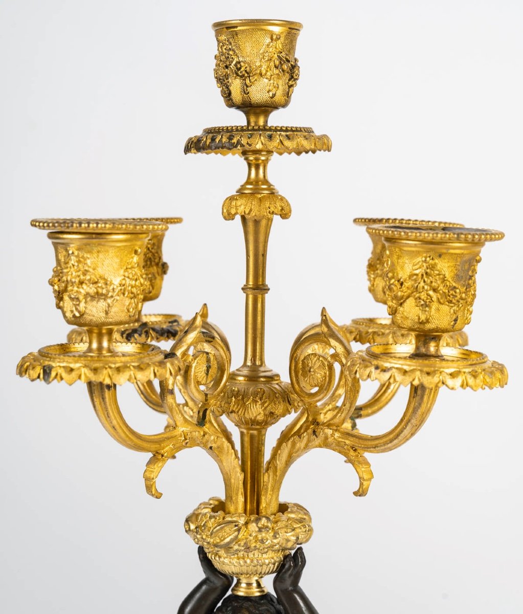 A Gilt Bronze And White Marble Trim, 19th Century -photo-3