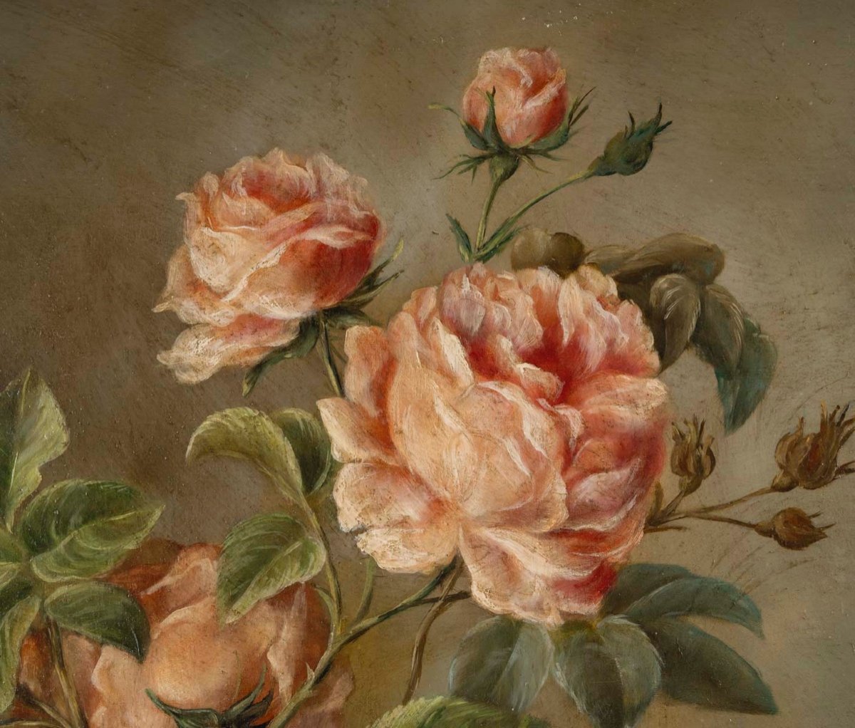 A Flower Painting Oil On Canvas, In The Flemish Taste, Late 19th Century -photo-6