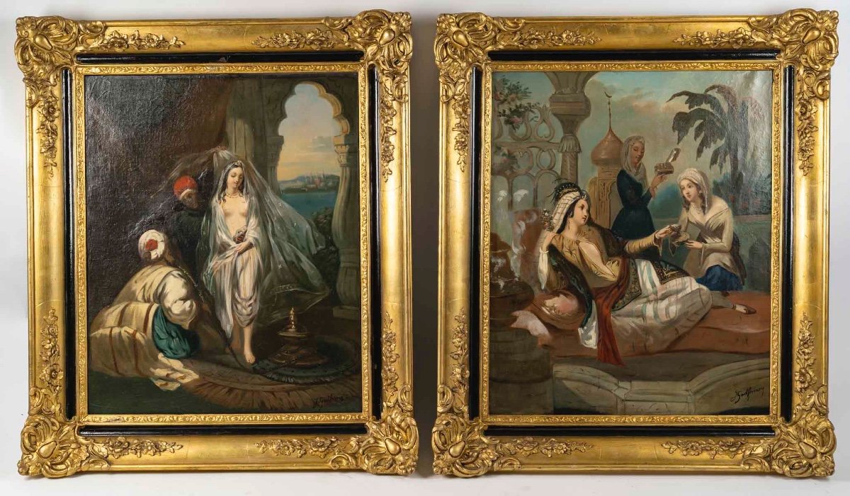 A Pair Of Orientalist Paintings, Godfrinoy