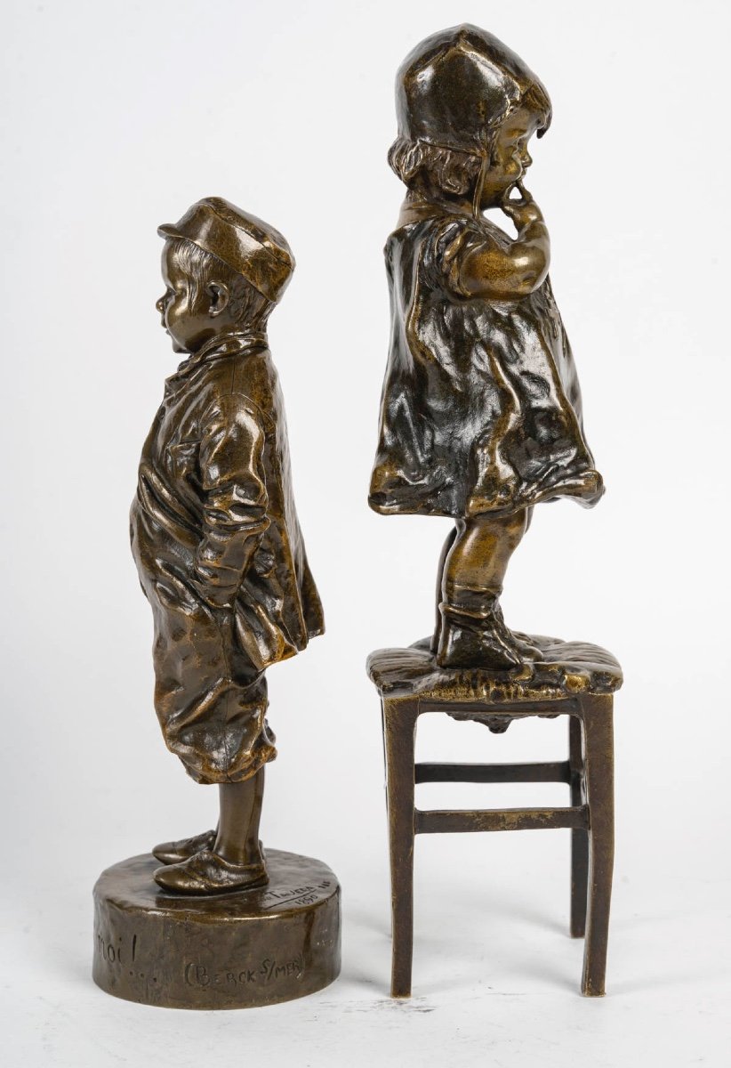 A Pair Of Juan Clara Bronze Sculptures With Brown Patina, Late 19th Century -photo-2