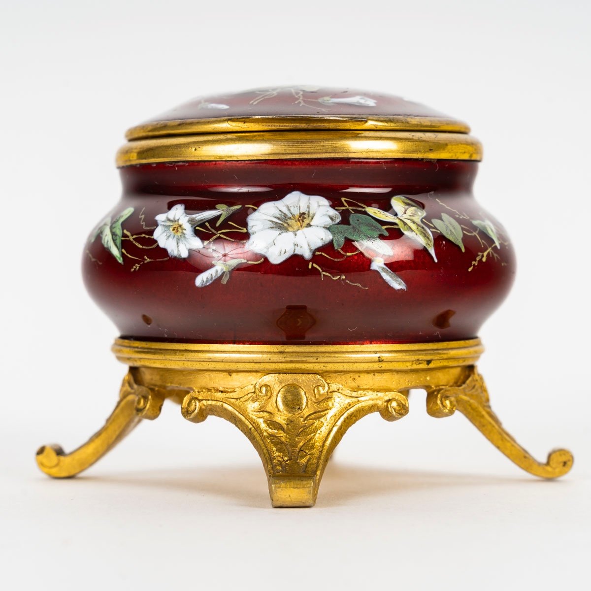 A Small Red Enamel Jewelry Box, Late 19th Century -photo-1