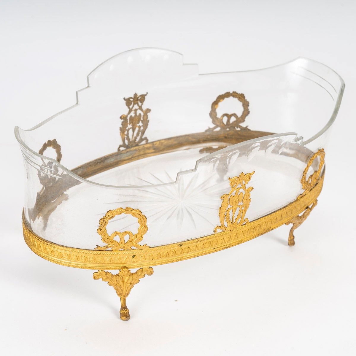 Une Petite Coupe En Cristal Et Garniture En Bronze Doré, Fin XIXème Siècle -photo-1