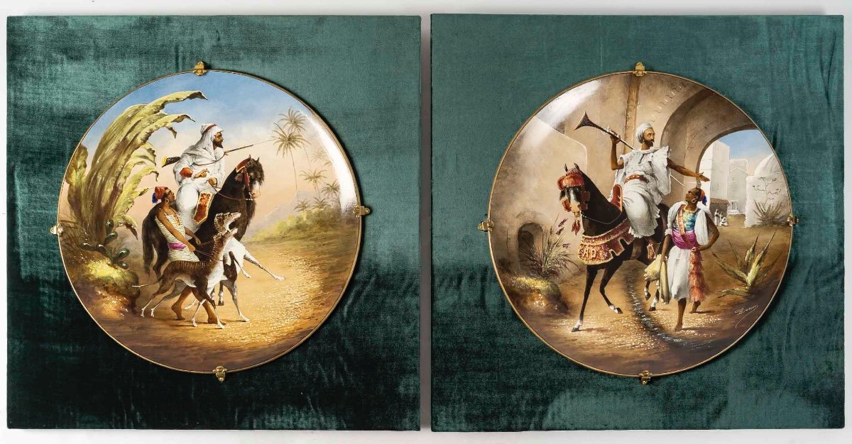 A Pair Of Orientalist Scene In , Late 19th Century 