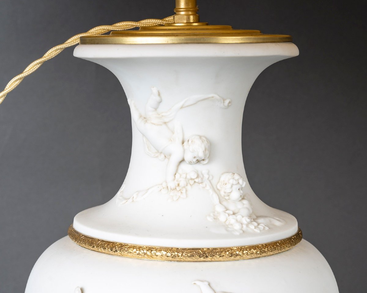 A Pair Of Sèvres Biscuit Lamps, Late 19th Century -photo-3