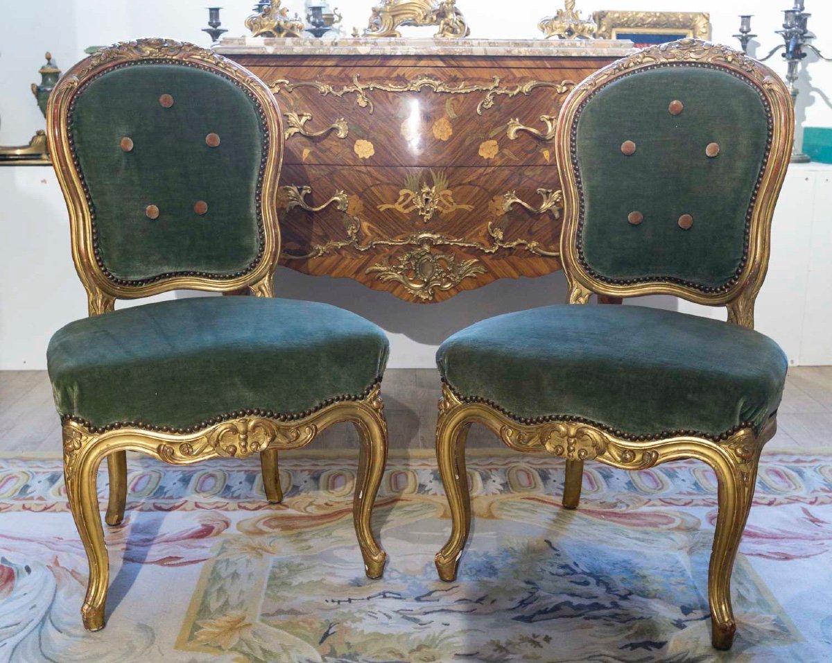 A Carved And Gilded Wood Salon Suite, Late 19th Century -photo-4