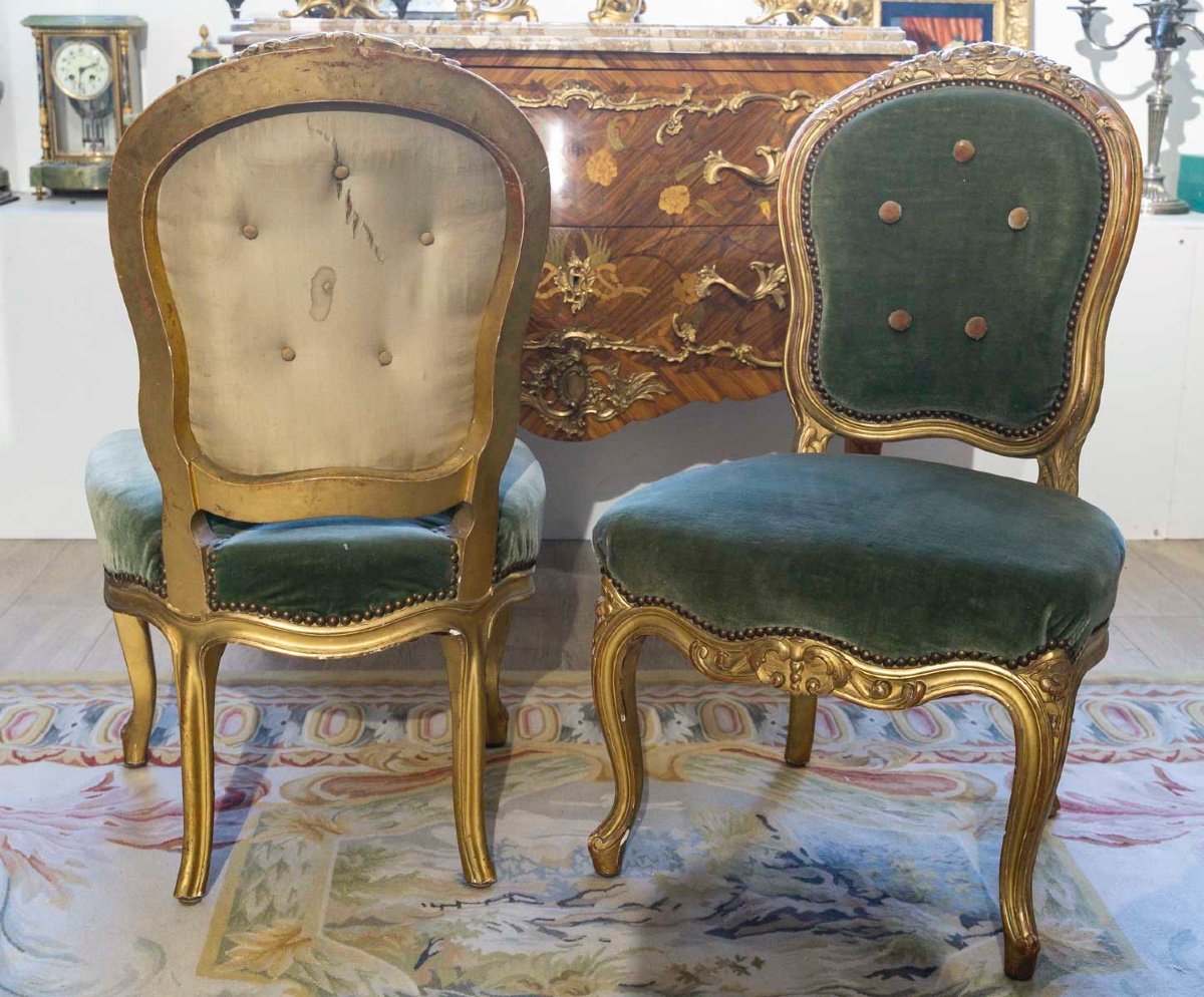 A Carved And Gilded Wood Salon Suite, Late 19th Century -photo-5