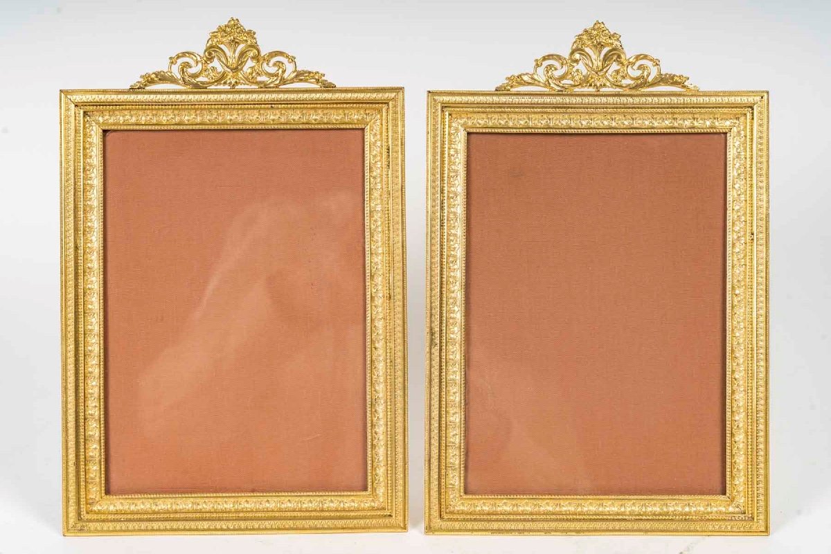 A Pair Of Gilt Bronze Picture Frames, Late 19th Century -photo-6