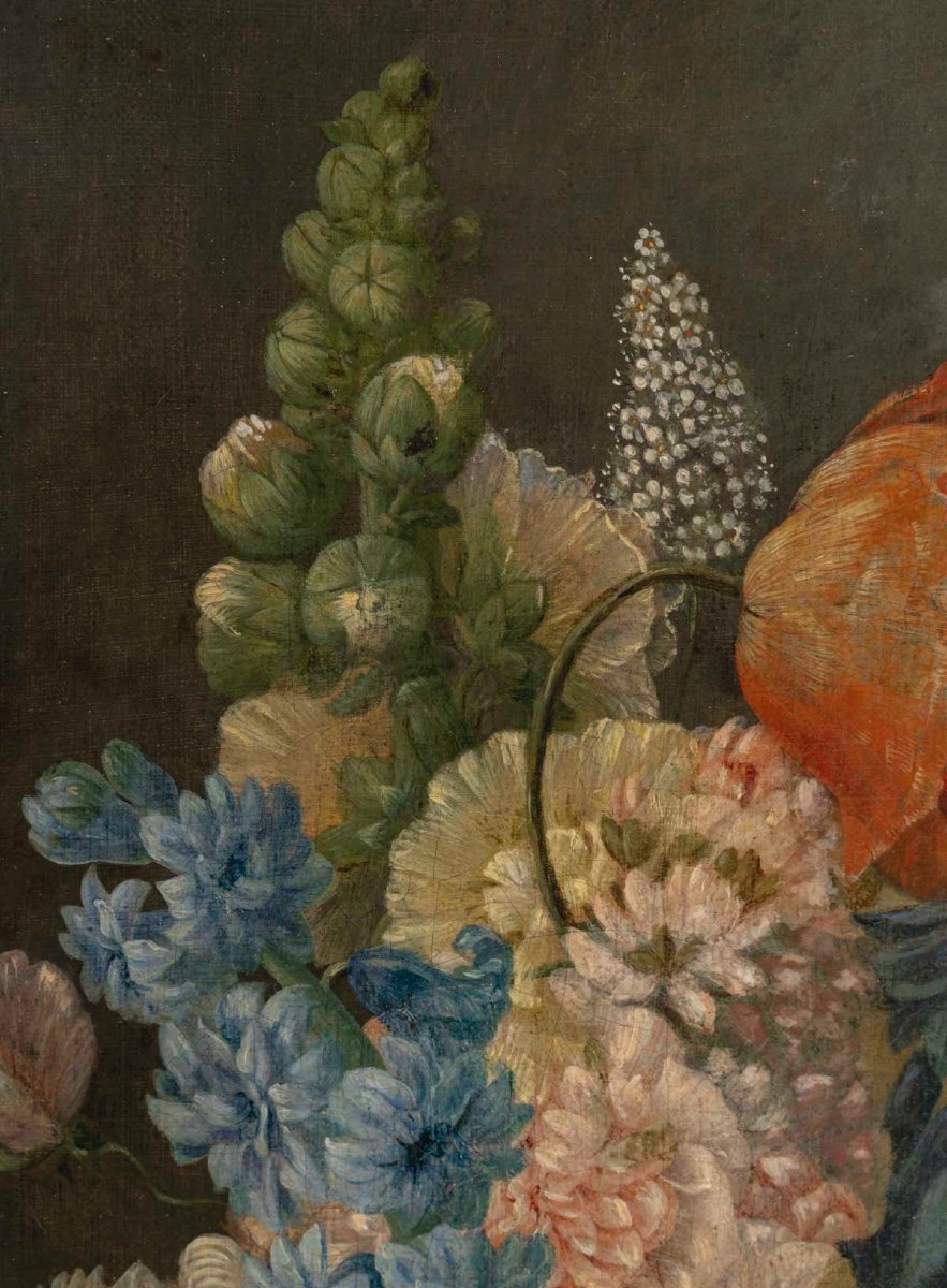 Paire De Tableaux Fleurs, XVIIIème Siècle -photo-8