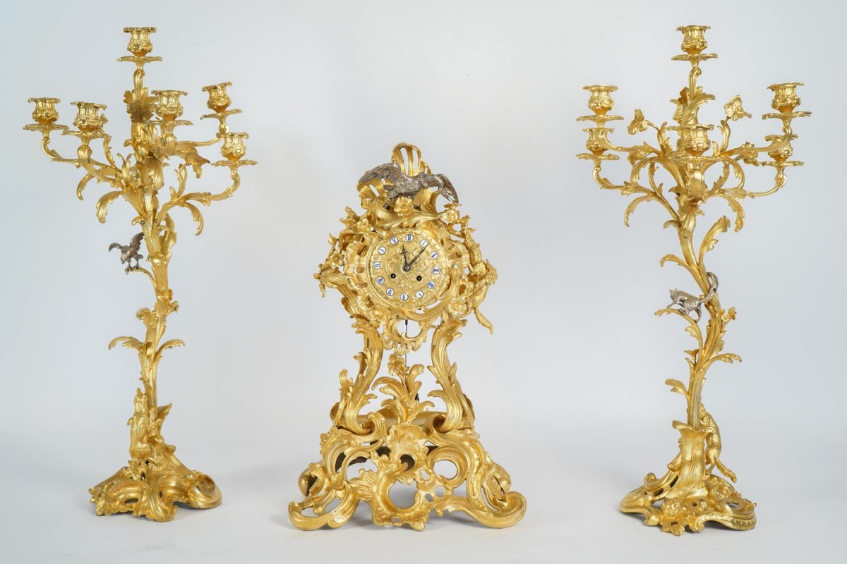 Garniture De Cheminée d'Après De La Fontaine 