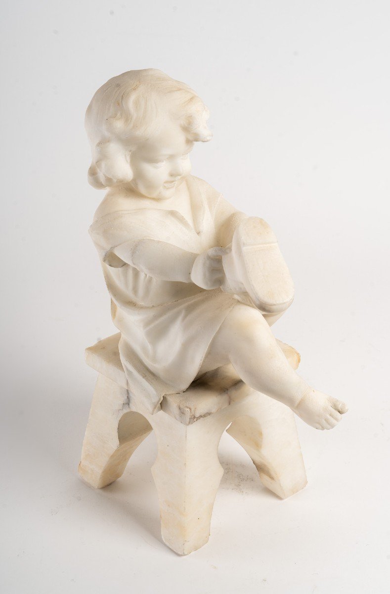 Sculpture In Alabaster Art Nouveau Style -photo-2