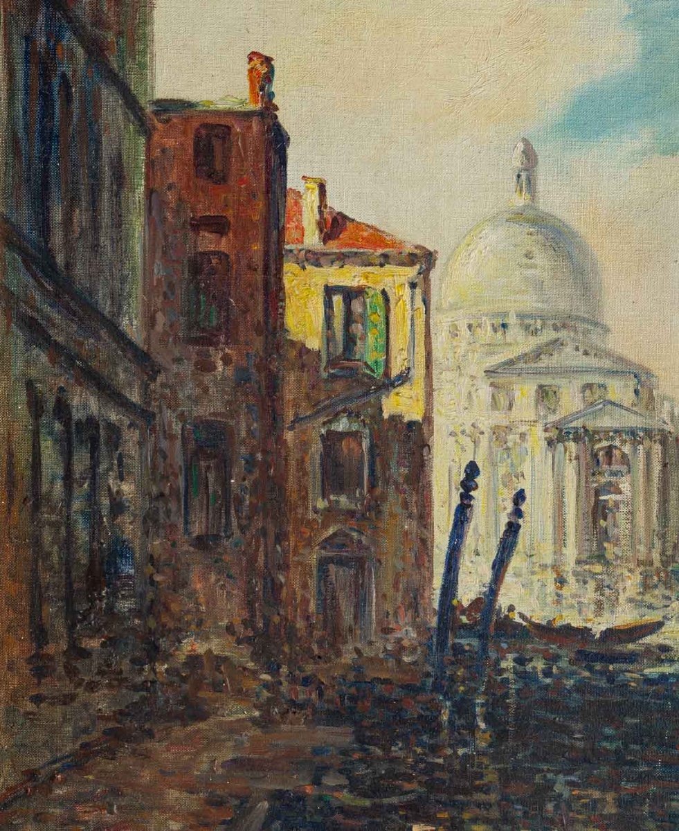 Oil On Canvas View Of Venice Late Nineteenth Century-photo-2