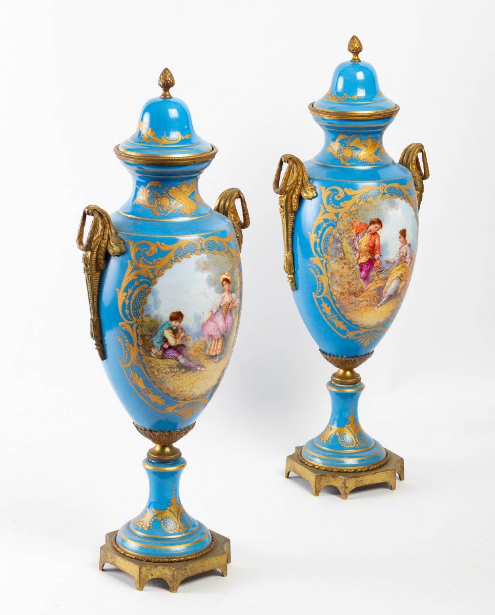 A Pair Of Porcelain Vases Sèvres Style Late Nineteenth -photo-2