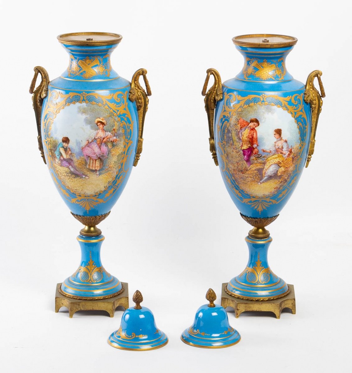 A Pair Of Porcelain Vases Sèvres Style Late Nineteenth -photo-3