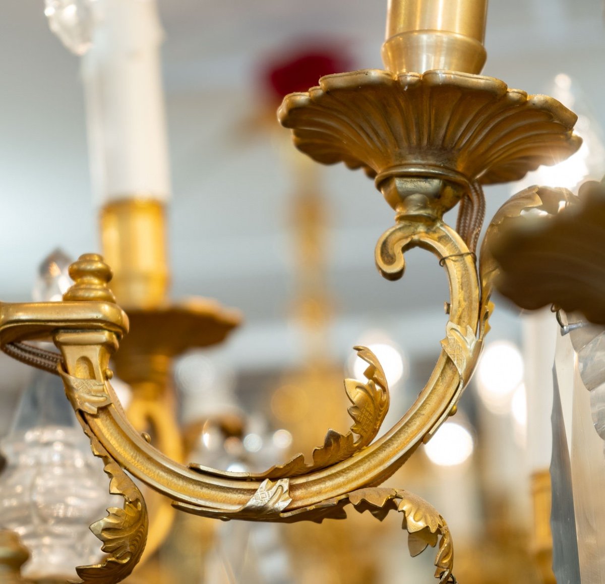 A Gilt Bronze And Baccarat Crystal Chandelier Late 19th Century-photo-4