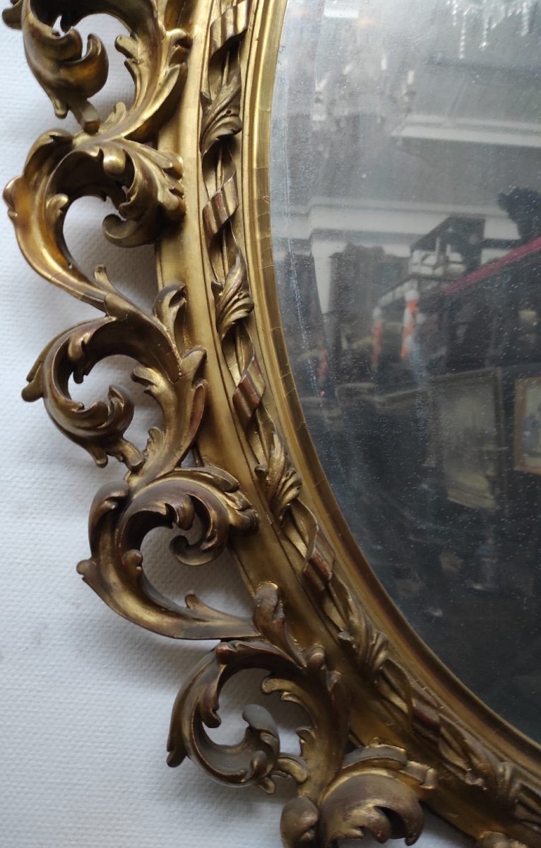 Mirror In Carved And Gilded Wood Late Nineteenth Century-photo-1