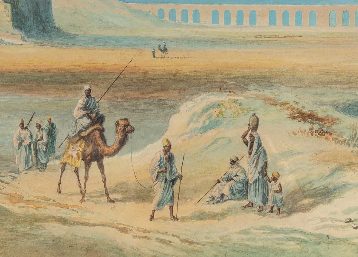 Orientalist Watercolor Painting Late Nineteenth Century-photo-3