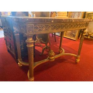 Center Table In Golden Wood Louis XVI Style End XIXth Century