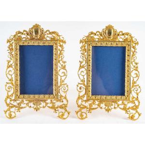 Pair Of Gilt Bronze Photo Frames Late Nineteenth Century