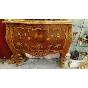A Louis XV Style Marquetry Commode, Early 20th Century 