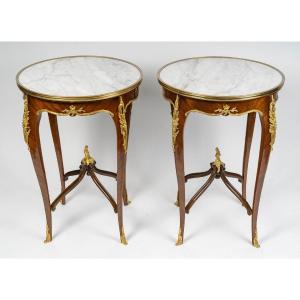 A Pair Of Louis XV Style Pedestal Tables