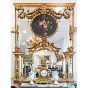 Un Grand Miroir Trumeau De Style Louis XVI, Fin XIXème Siècle 