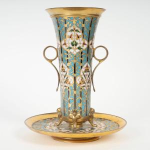 A F.barbedienne Cloisonné Bronze Cup 