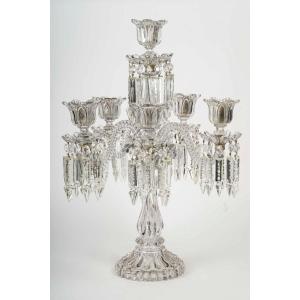 A Baccarat Crystal Girandole, Late 19th Century 