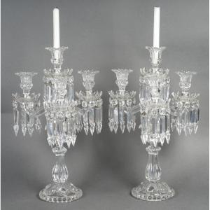 A Pair Of Baccarat Crystal Candlesticks