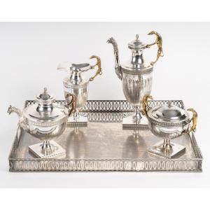 An Art Deco  Silver-plated And Vermeille Metal Tea And Coffee Service