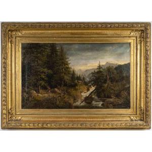 Tableau Huile Sur Toile, Sous-bois, Fin XIXème Siècle 