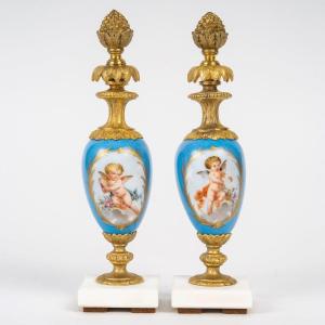 A Pair Of Sèvres Porcelain Vases, Late 19th Century 