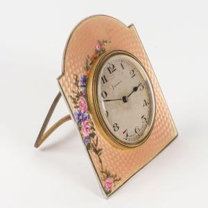 A Miniature Enamel Clock, Early 20th Century 