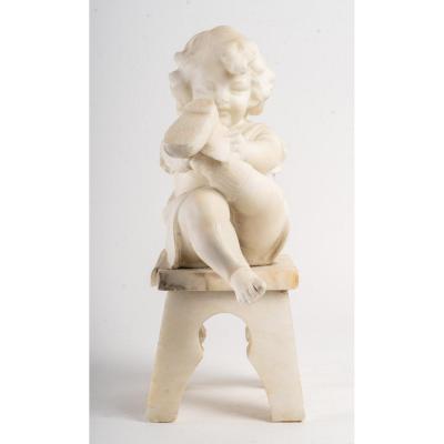 Sculpture In Alabaster Art Nouveau Style 