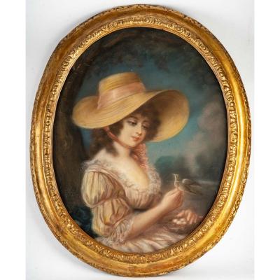 Pastel Of Elegante Lady XVIIIth Century