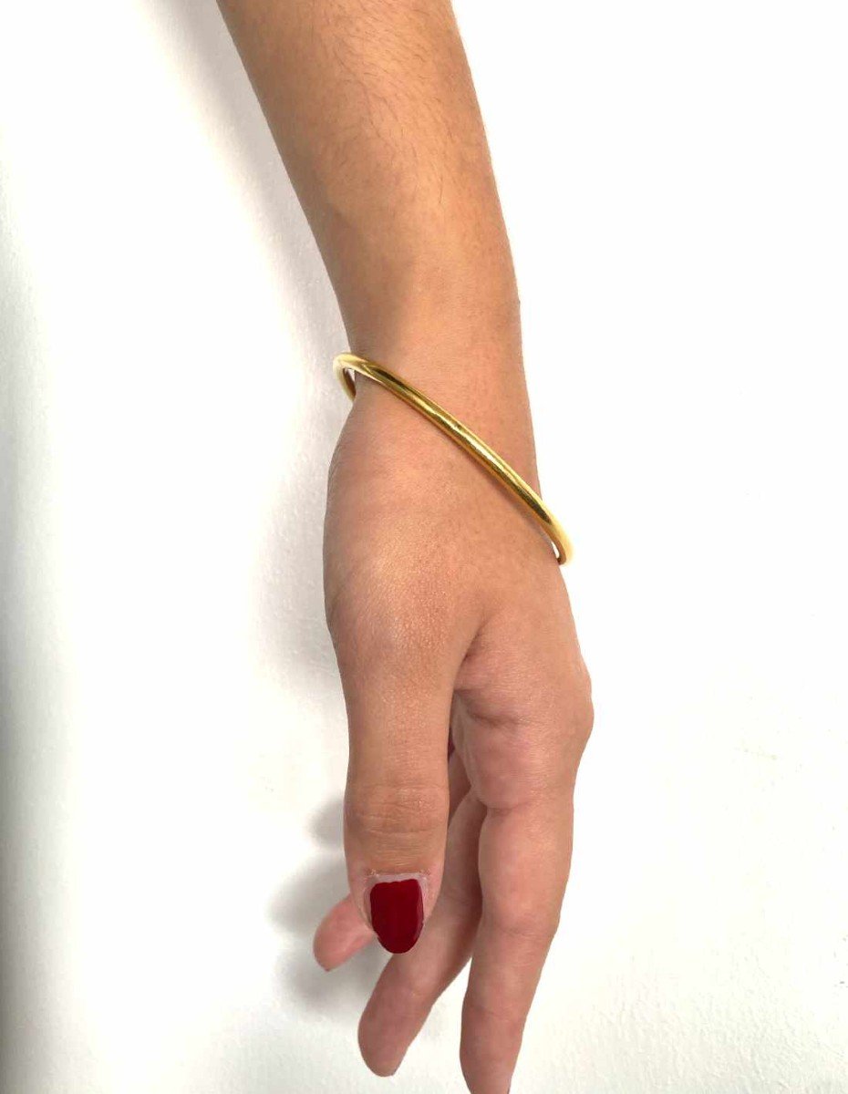 Bracelet Jonc Massif Or Jaune 18k-photo-3