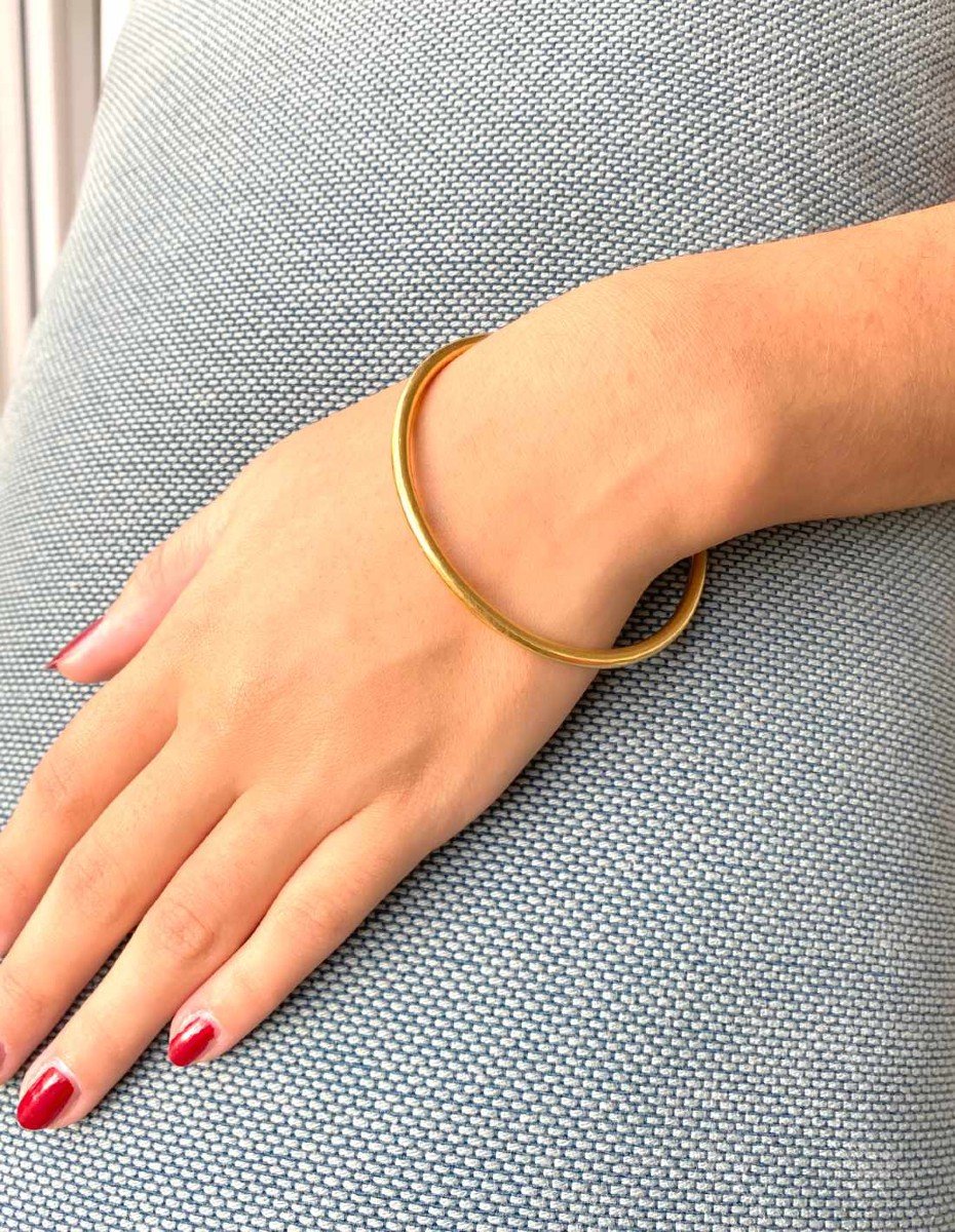 Bracelet Jonc Massif Or Jaune 18k-photo-4