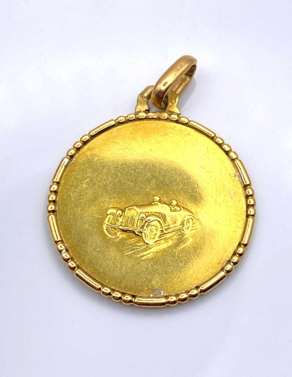 Vintage Yellow Gold Saint Christopher Medal-photo-2