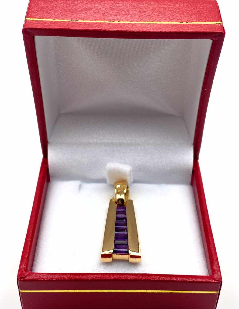 Guy Laroche - Gold & Amethyst Pendant-photo-2